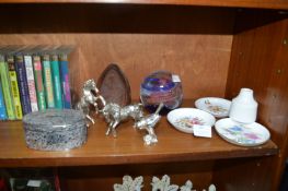 Glass Paperweights, Animal Figures, Spode & Royal