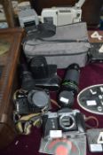 Vintage Cameras; Zenit 12Xp and Zenit E, plus Lens