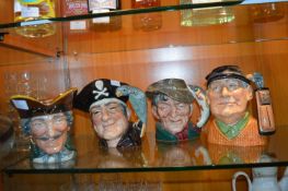 Four Royal Doulton Character Jugs; Dick Turpin, Lo