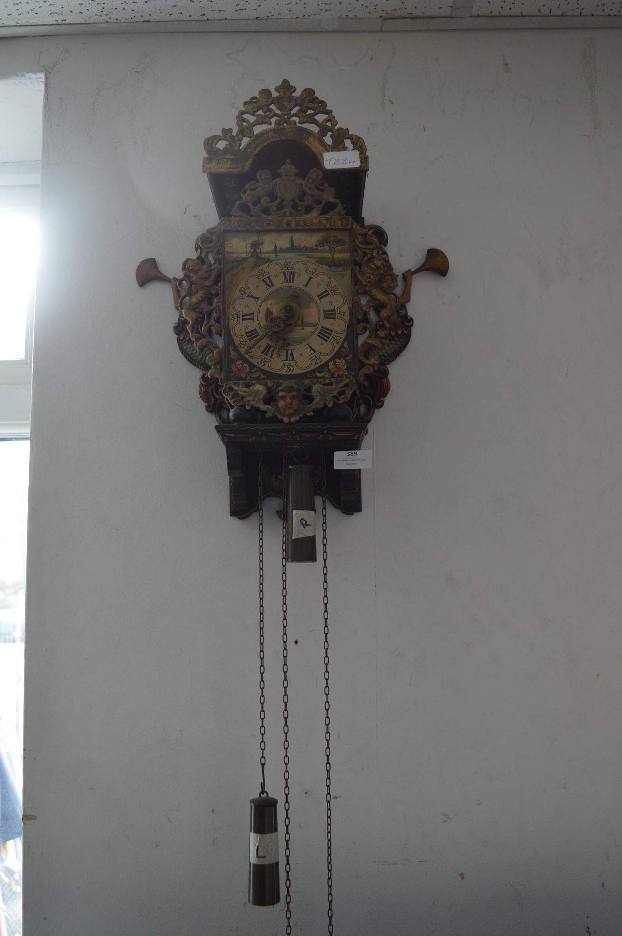 Reproduction Pendulum Wall Clock with Hand Painted