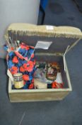 Padded Box Containing Knitting Needles and Sewing