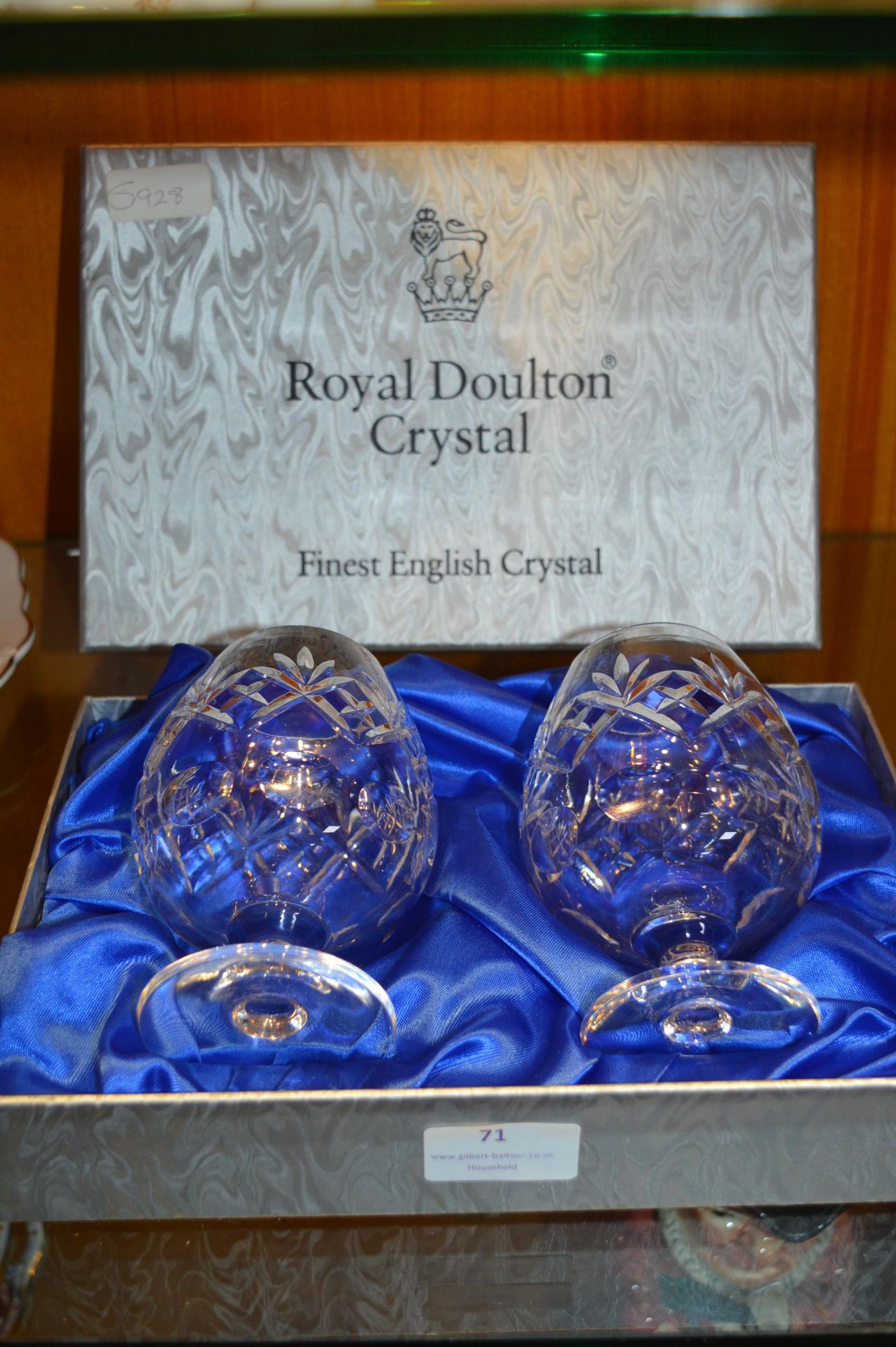 Box of Set of Royal Doulton Crystal Brandy Glasses