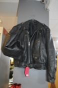 Biker Style Leather Jacket Size: 46