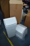 5 x 50L Plastic Grey Granit Coloured Bins with Swing Lids