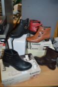 Five Pairs of Ladies Leather Boots Size: 3