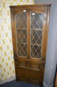 Old Charm Corner Cupboard with Leaded Glazed Doors