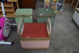 Two Lloyd Loom Style Laundry Baskets and a Storage