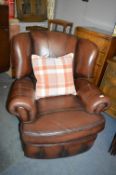 Brown Leather Chesterfield Electric Recliner