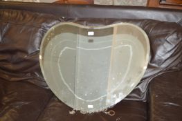 Vintage Heart Shaped Beveled Edge Wall Mirror