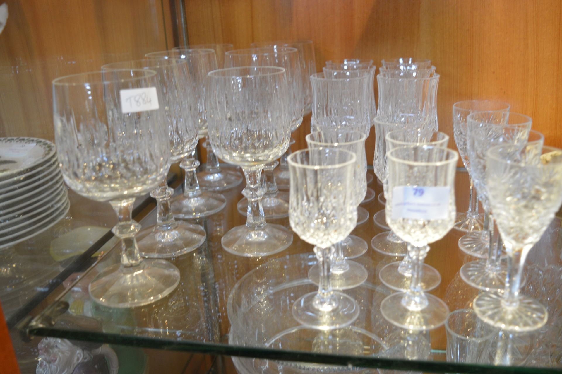 Cut Glass Crystal Wine Glasses, Sherry Glasses, et