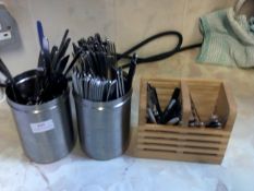 *teaspoons/sundae spoons/knives in pots