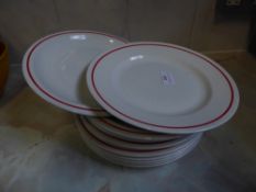 *12+ x white plates with red rim