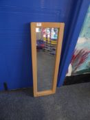 *small mirror with wooden frame. 280w x 860d