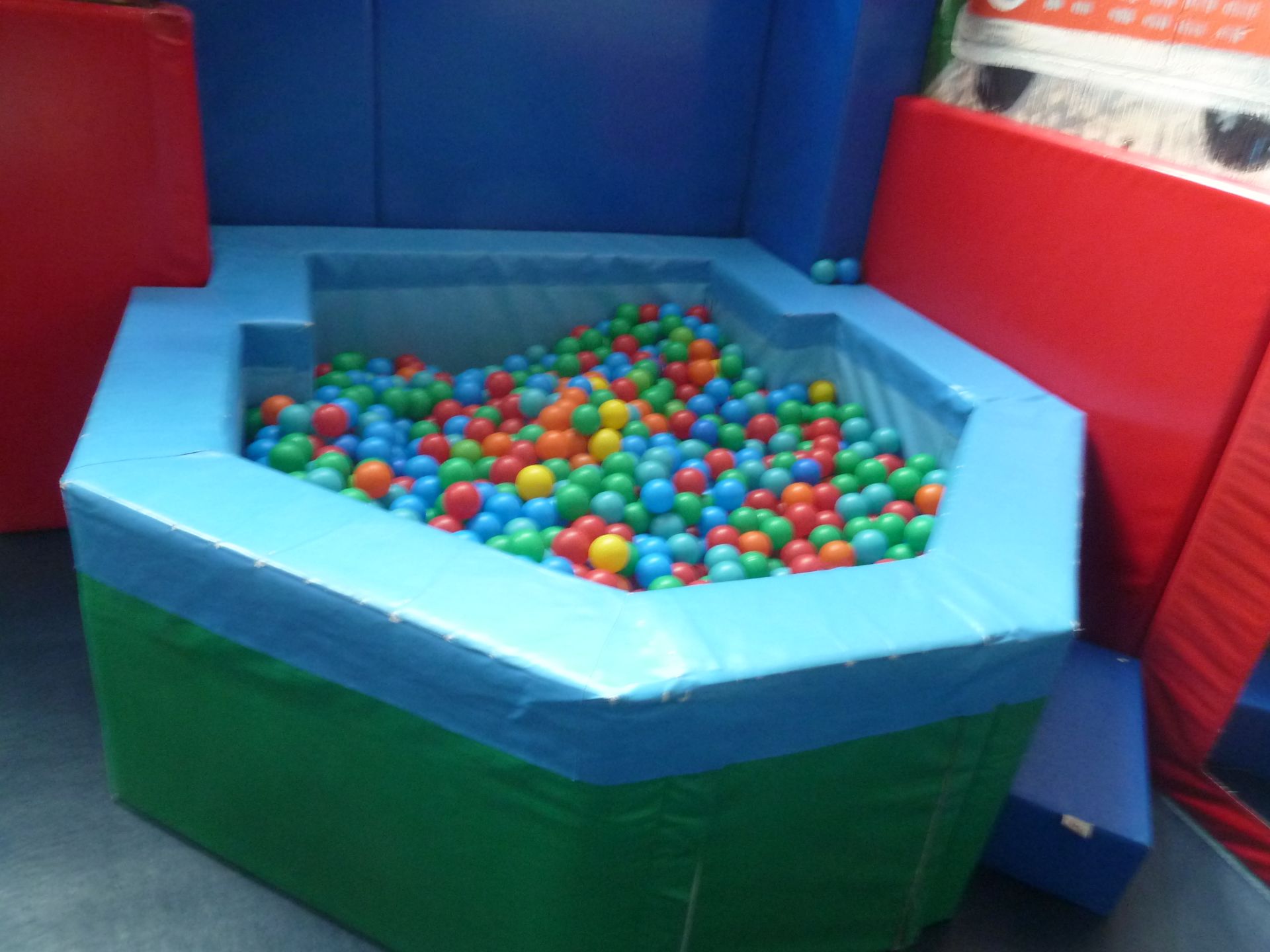 *deep ball pool with balls. 2100w x 2200d x 650h. Foam construction - ideal for smaller children, Re