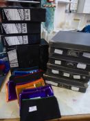 *stationary assortment - 7 x A5 box files, 4 x boxes, 21 small pencil cases