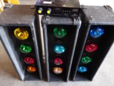 * Disco/party lights. 3 x 4 light units with multi coloured bulbs with Electro vision light