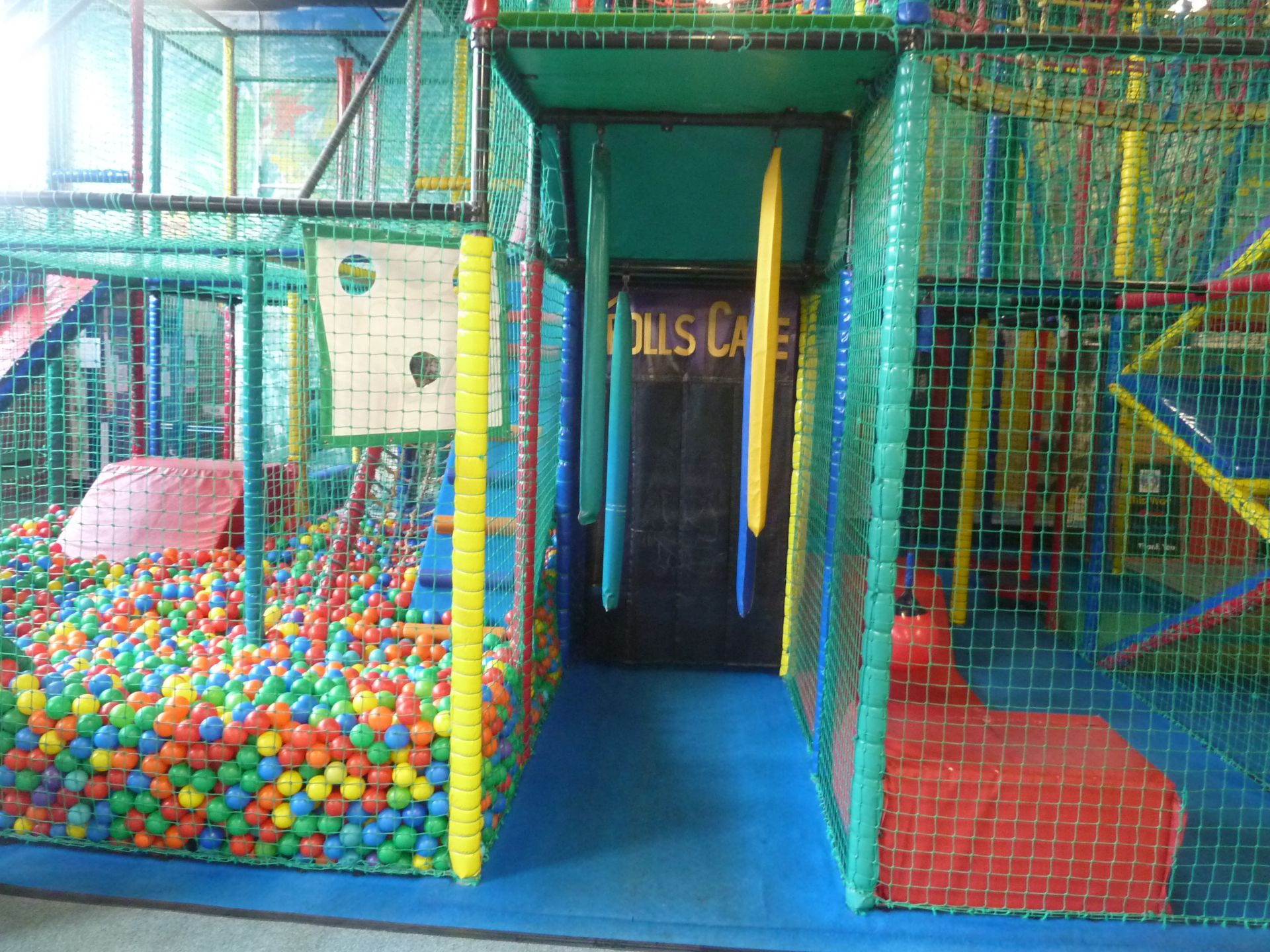 *Large soft play construction - 7.8m w x 5.8m d x 4.2m h. Constructed over two levels