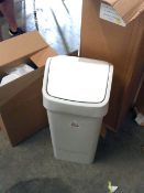 5 x 50L swing top bins with lids - granite - new boxed