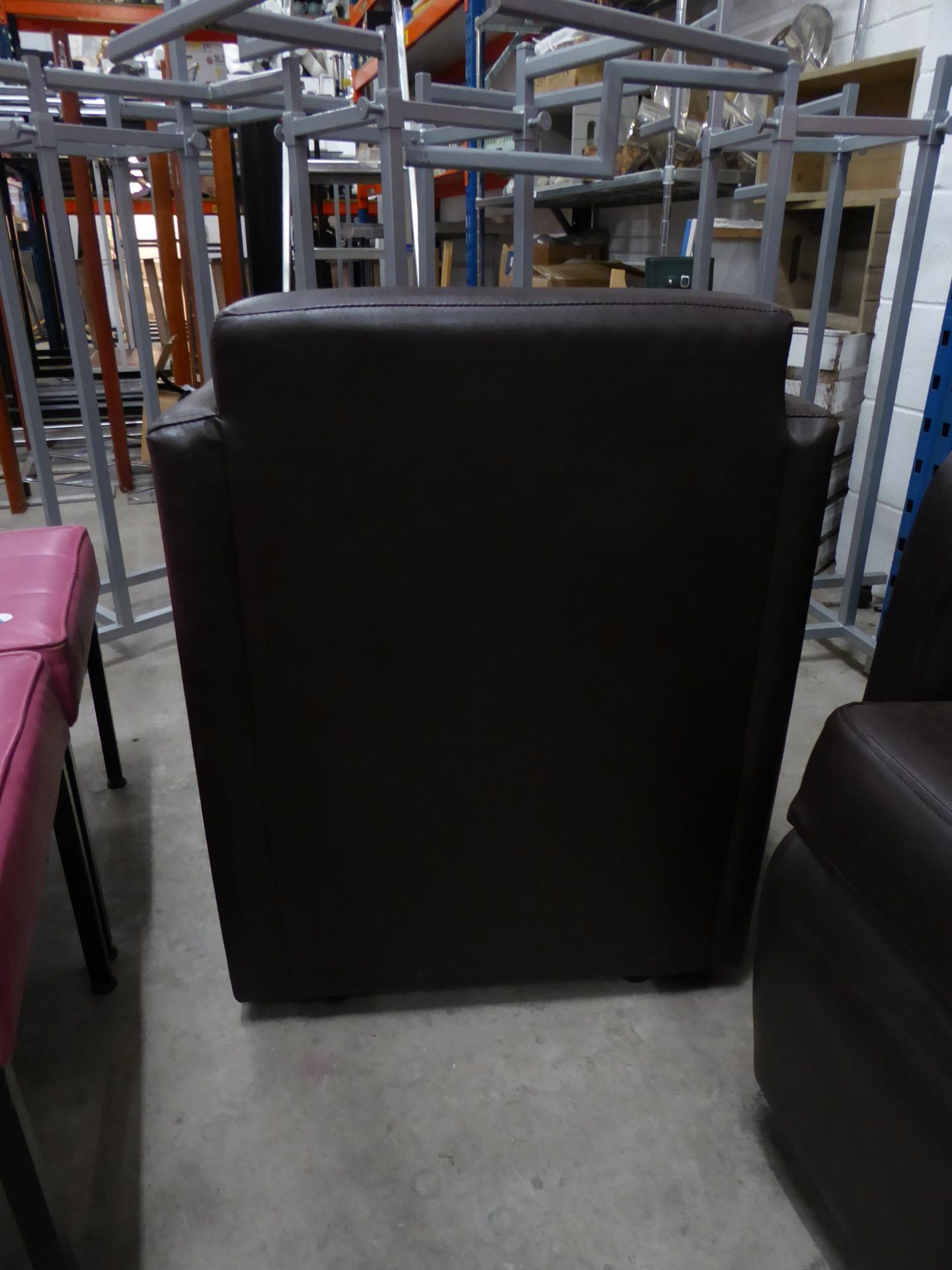* 2 x brown leather easy chairs - Image 3 of 3