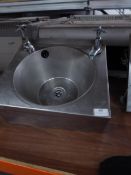 * S/S hand wash sink with taps. 380w x 330d