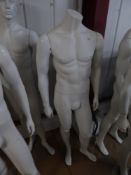 * mannequin - white/male/glass stand