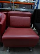 * 2 x wide red soft leather seats