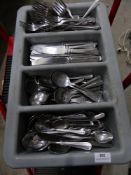 * grey cutlery with assorted cutlery