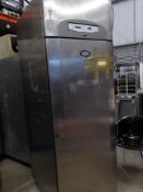 * Foster S/S upright fridge on castors. 680w x 900d x 2050h