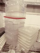 * 12 x plastic gastro/measuring tubs