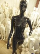 * mannequin - black/female/glass stand/damage to hands