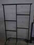 * grey metal clothes rail on castors with 4 adjustable half width rails. 1130w x 550d x 1800h