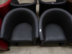 * 2 x black easy chairs