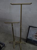* 2 x gold hanging rails with 2 arms - adjustable height - 1300h - 1900h