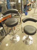 * 2 x black and chrome gas lift stools with 'diner' backs