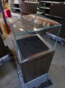 * glass display cabinates - with storage cupboard underneath. 500w x 500d x 1100h