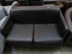 * brown leather sofa