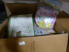 *Box of Easter Plates, Napkins, Cards and Colourin