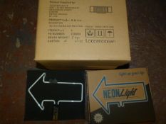 *Box of 4 Blue Arrow Glass Neon Inserts