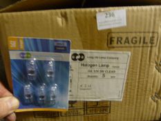 *Five Boxes of 100 G4 12V 5W Clear Halogen Bulbs