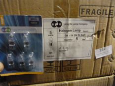 *Five Boxes of 100 G4 12V 5W Clear Halogen Bulbs