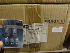 *Five Boxes of 100 G4 12V 5W Clear Halogen Bulbs