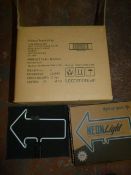 *Box of 4 Blue Arrow Glass Neon Inserts