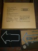 *Box of 4 Blue Arrow Glass Neon Inserts