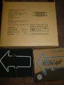 *Box of 4 Blue Arrow Glass Neon Inserts