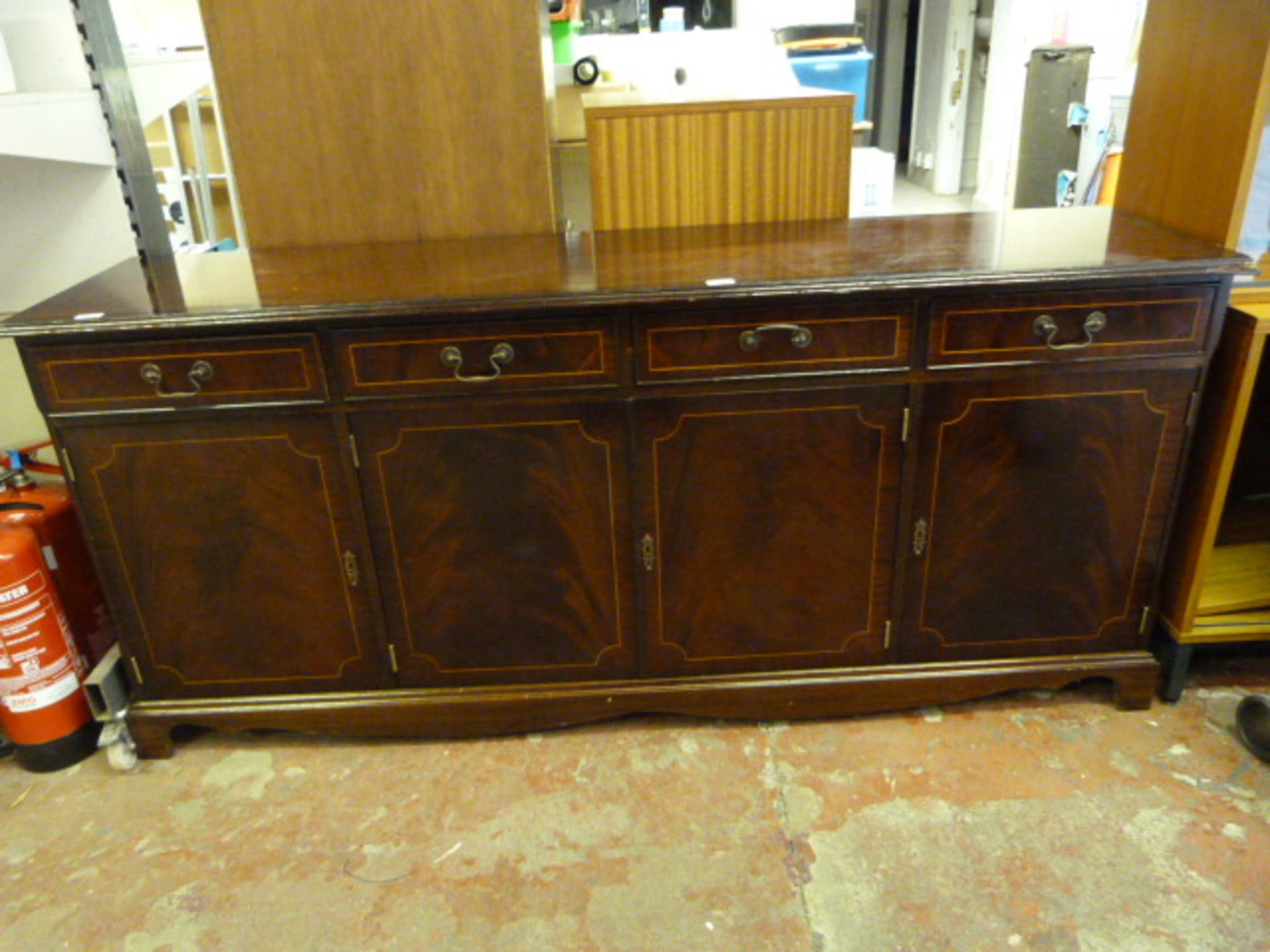 *Mahogany Effect Sideboard Four Drawers and Cupboards
