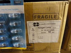 *Five Boxes of 200 G4 12V 5W Clear Halogen Bulbs