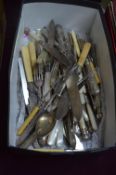 Box of Assorted Vintage Cutlery