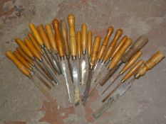 Twenty Four Antique Chisels and Gouges