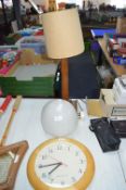 Vintage Lamp Shade and a Radio Alarm Clock