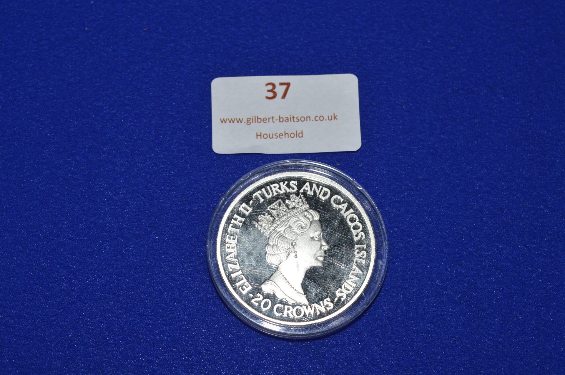 Turks & Caicos 20 Crowns Sterling Silver Commemorative Ascension Coin